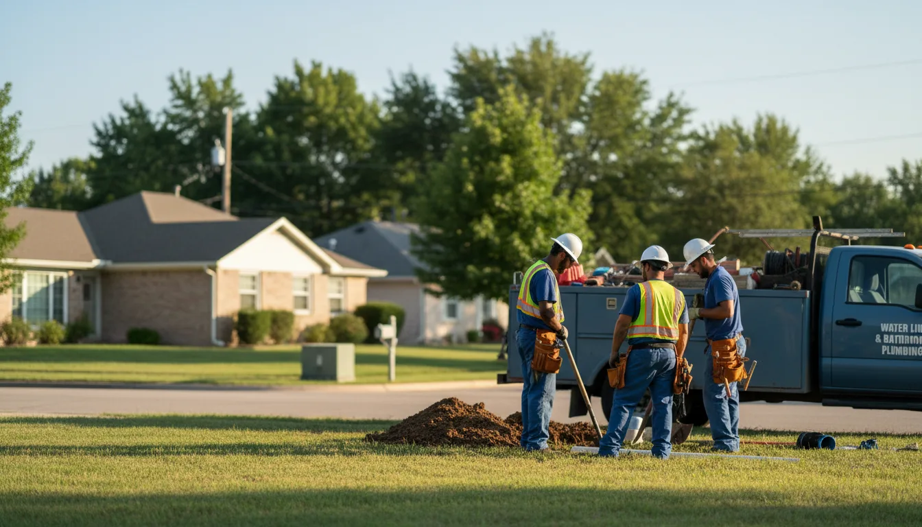 Residential water line and bathroom plumbing service in Leighton, IA